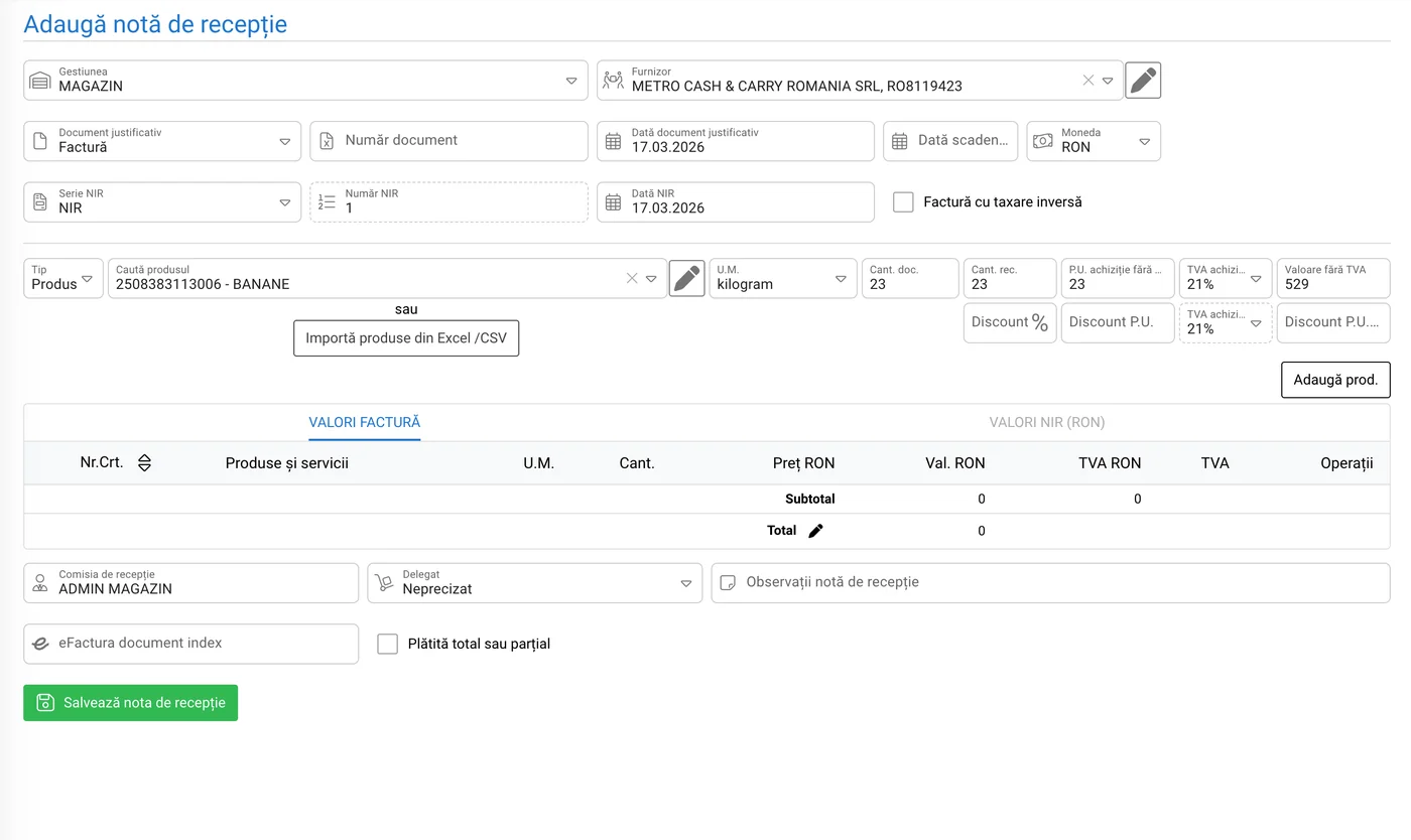 Recepții și transferuri RezoSoft
